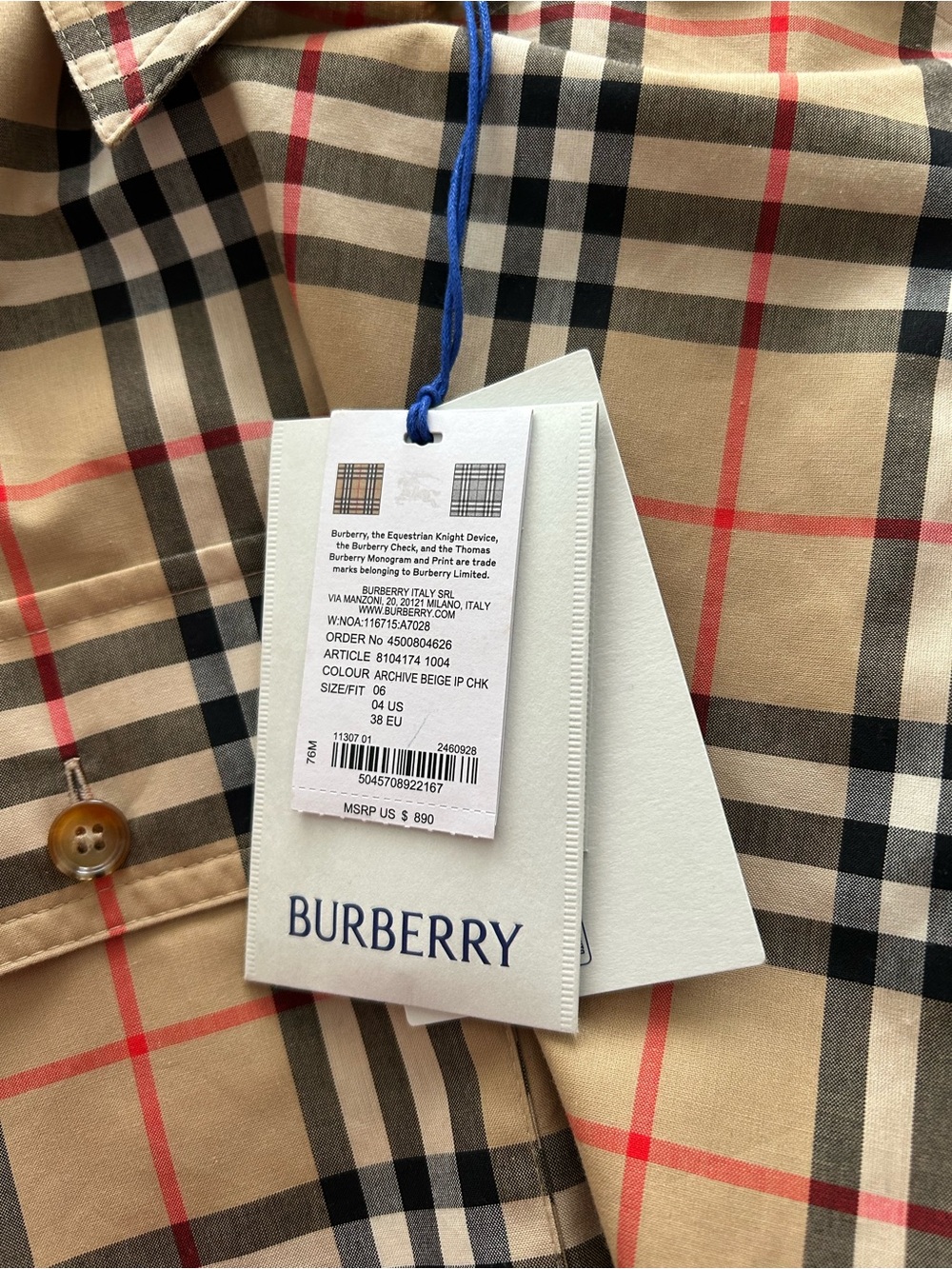 Burberry Tan Check Sleeveless Midi Shirt Dress - Picture 2 of 7